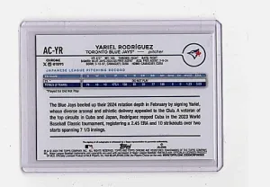 Yariel Rodriguez - 2024 Topps Chrome Update Series Autographs #AC-YR (AU, RC) back